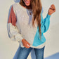 Scoop Thin Color Block Loose Spring Women's Sweater