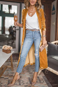 Fashion Solid Loose Long Sleeve Long Coat