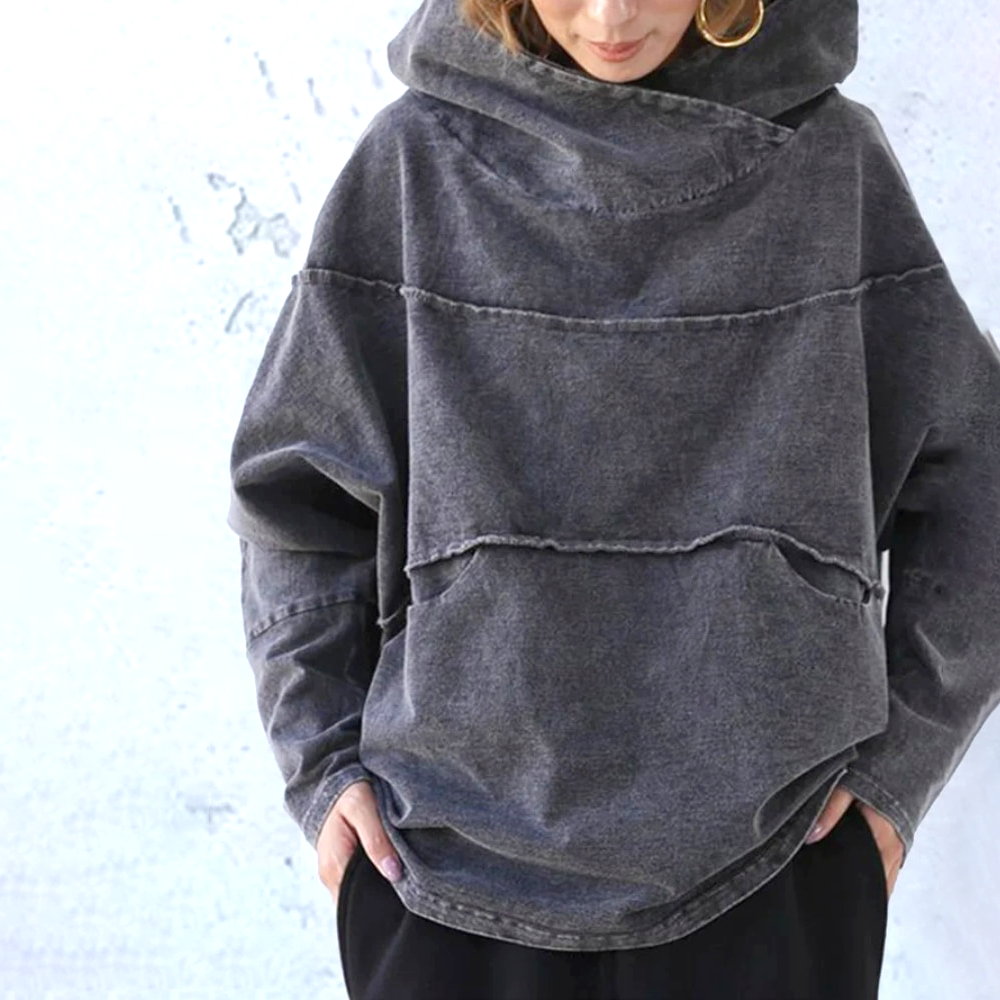Damaris Comfy Denim Hooded Sweater