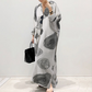 Puff Sleeve Stripe Printed Casual Maxi Dress