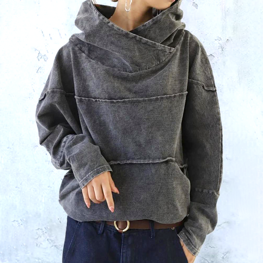 Damaris Comfy Denim Hooded Sweater