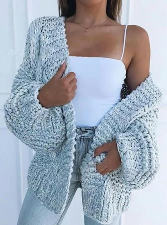 Solid Color Knitted Comfy Sweater Cardigan