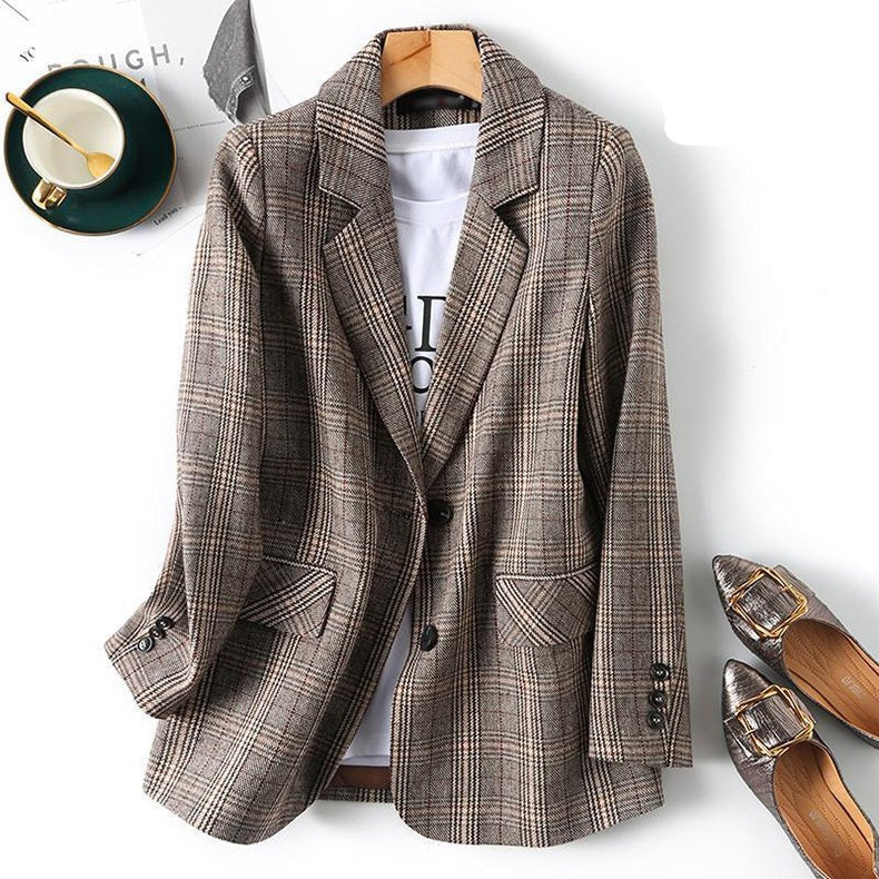 Plaid Sewn Blazer