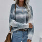 Pullover Striped Round Neck Knit Loose Plus Size Rainbow Ladies Sweater