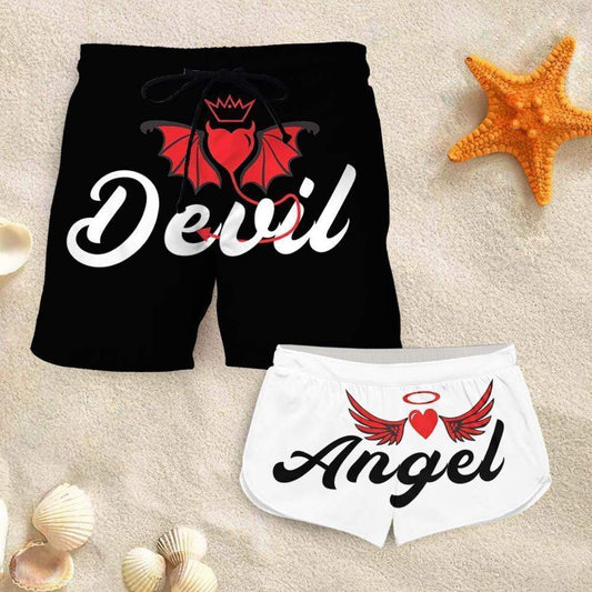 Couple Matching - Angel And Devil - Shorts