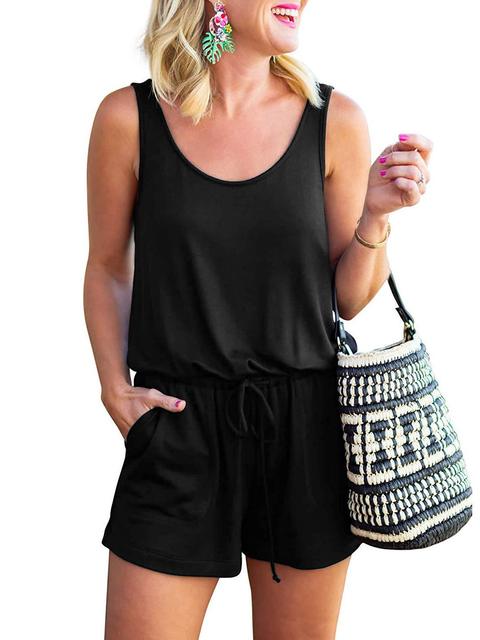 New Solid Summer Sleeveless Playsuit For Women