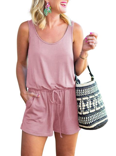 New Solid Summer Sleeveless Playsuit For Women