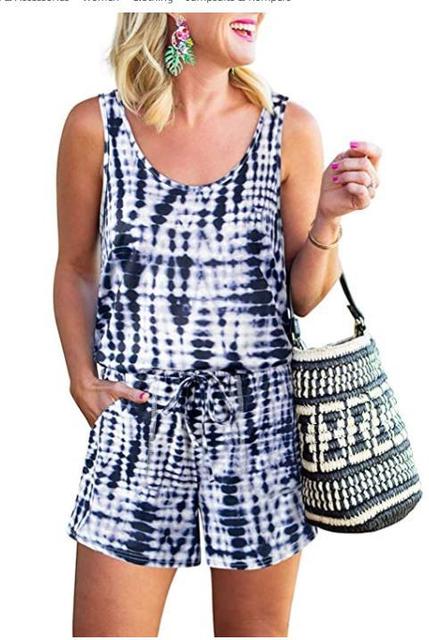 New Solid Summer Sleeveless Playsuit For Women
