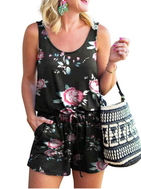 New Solid Summer Sleeveless Playsuit For Women