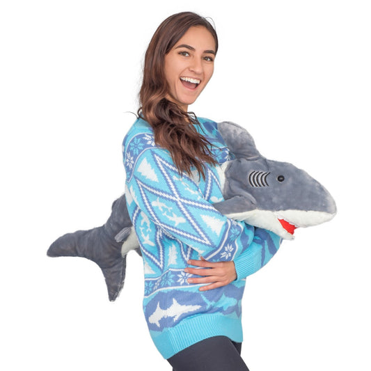 Women's 3D Shark Plushie Ugly Christmas Sweater