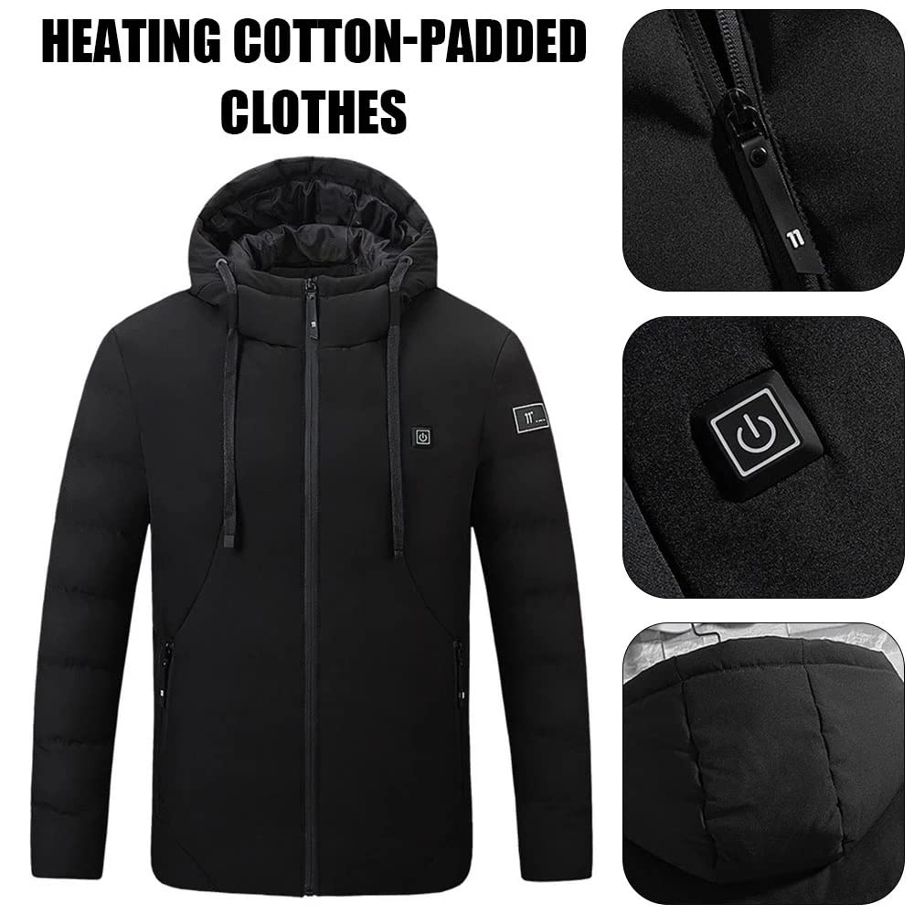 Winter Heated Jackets Smart Heating Cotton Coats Heated Hooded Jackets for Men