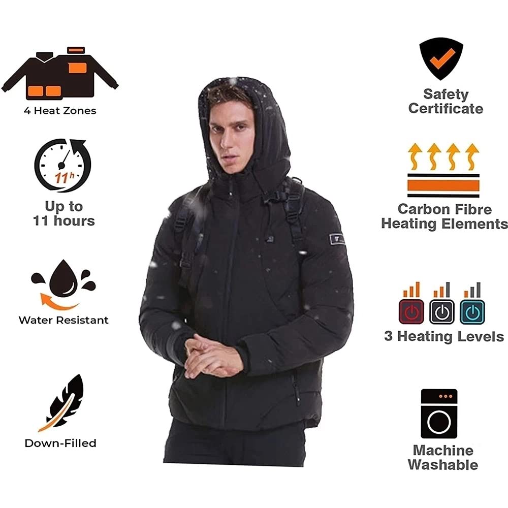 Winter Heated Jackets Smart Heating Cotton Coats Heated Hooded Jackets for Men