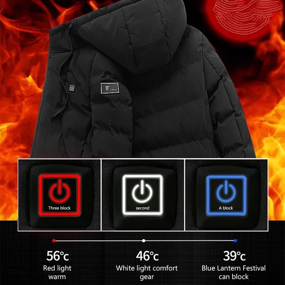 Winter Heated Jackets Smart Heating Cotton Coats Heated Hooded Jackets for Men