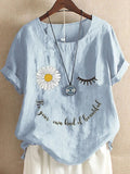 Fashion Smiley Print Short Sleeve Top