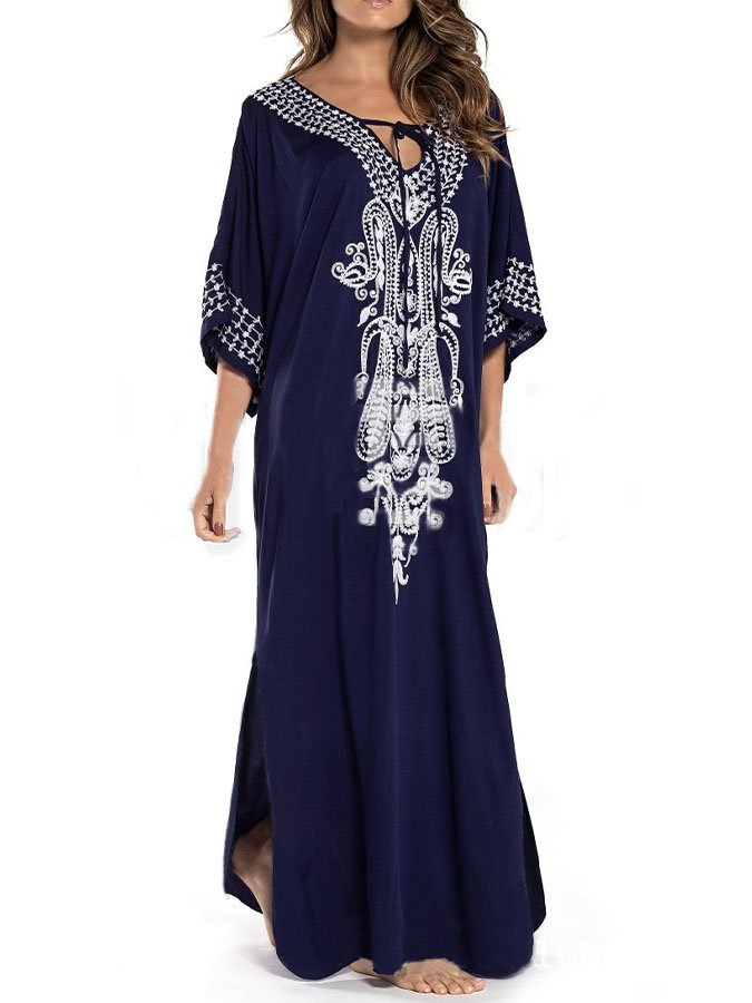 Vintage Lace-Up Resort Dress