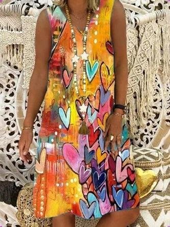 Women's Dress With Printed Straps