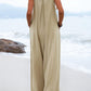 Solid Button Sling Jumpsuit