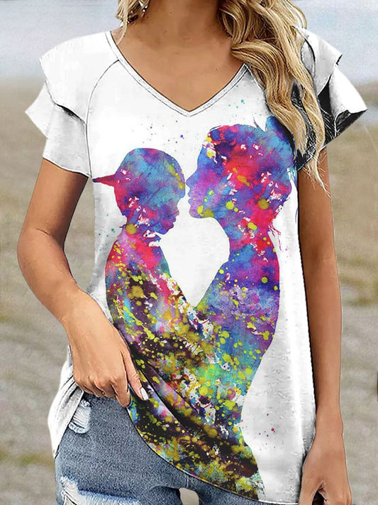 Mother'S Day Ruffle Print T-Shirt