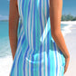 Wide Strap Striped Women Tankini Set