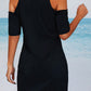Print 1/2 Sleeves Cold Shoulder Sleeve Above Knee Casual Dresses