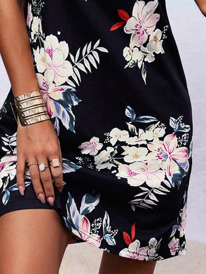 Casual Print Sleeveless Dress