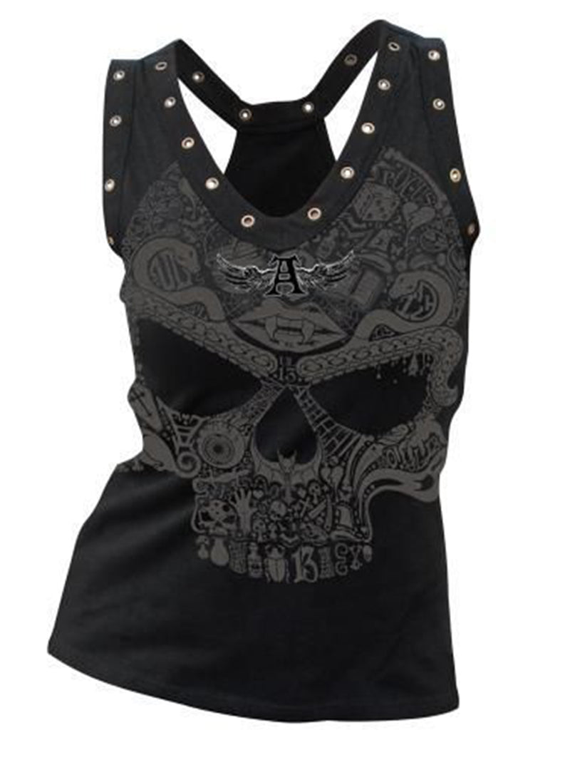 Skull Print Casual Sexy Punk Camisole