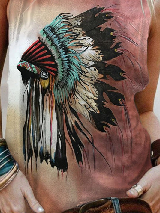 Vintage Western Print Vest