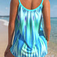 Colorful Print Bowknot Ombre Tankini Set