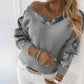 Sequins Contrast Fluffy Long Sleeve Sweater