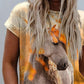 Vintage Print Horse T-Shirt