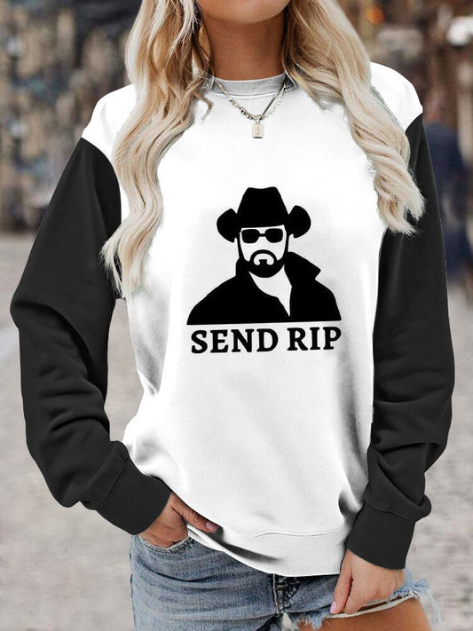 Women's Western Cowboy Print Casual Sweatshirt