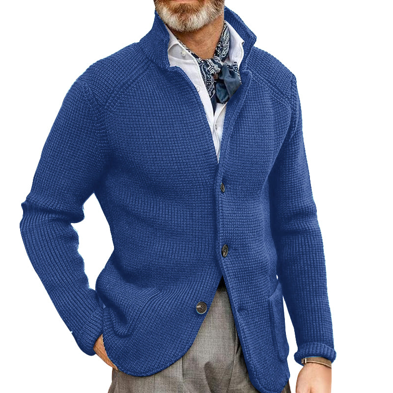 Men's Retro Navy Heavy Knitted Jacket