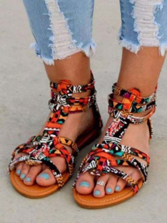 Bohemian Colorful Lace Sandals