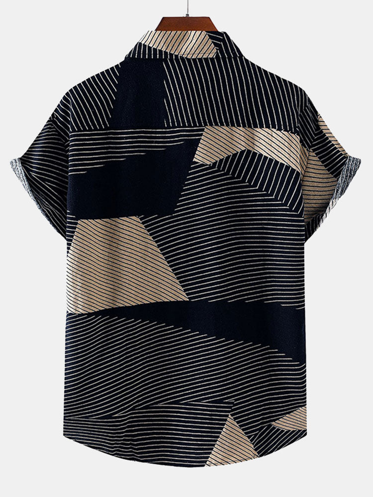 Line Geometry Print Shirt & Shorts