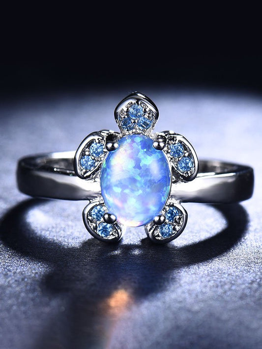 Blue Diamond Turtle Ring