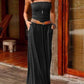 Solid Strapless Maxi Dress