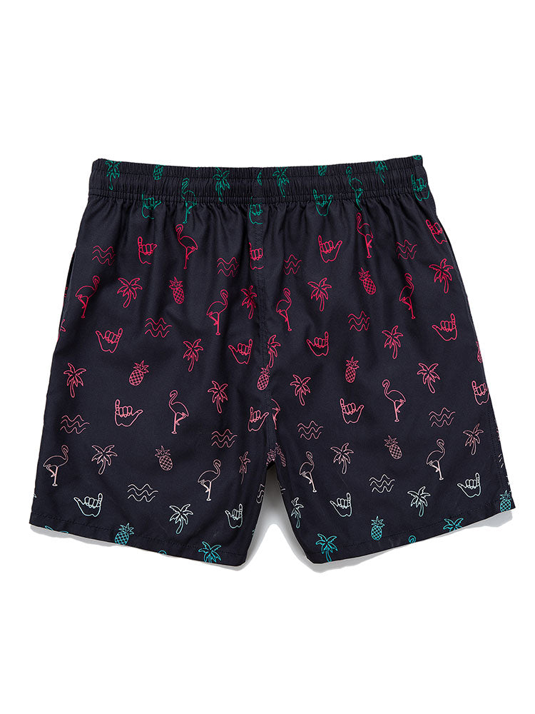 Flamingo Print Tank Top & Flamingo Print Swim Shorts