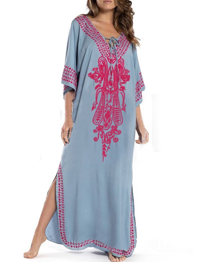 Vintage Lace-Up Resort Dress