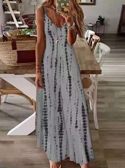 V-Neck Printed Elegant Dress