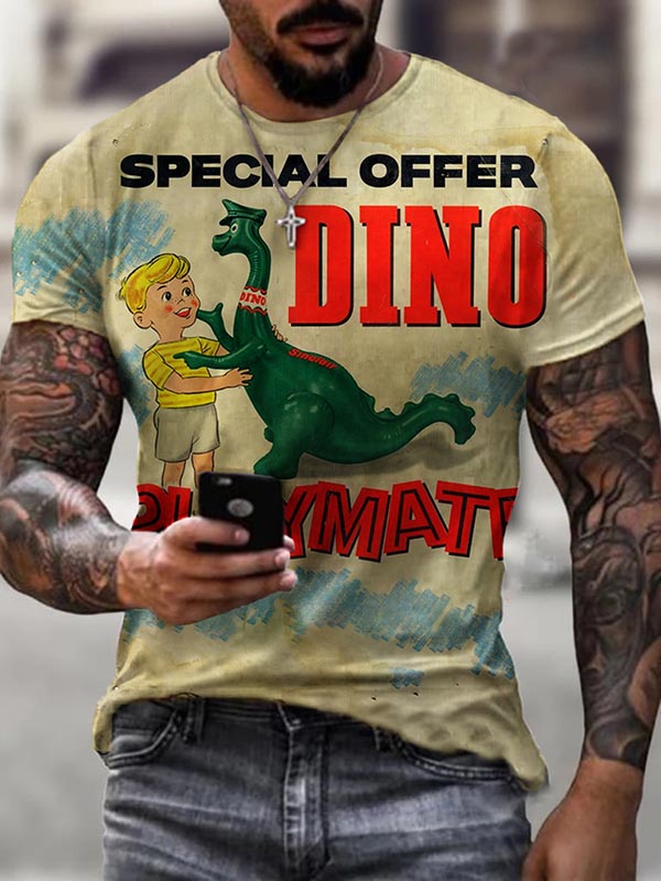 special offer dino playmate printed T-shirt