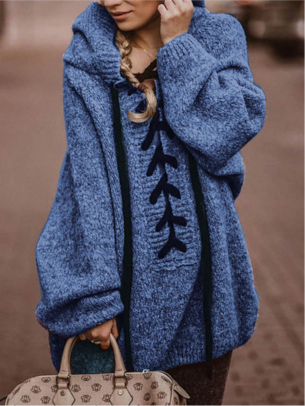 Casual Hoodie Cotton Solid Sweater coat