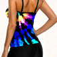 Rainbow Color Tie Dye Print Tankini Set