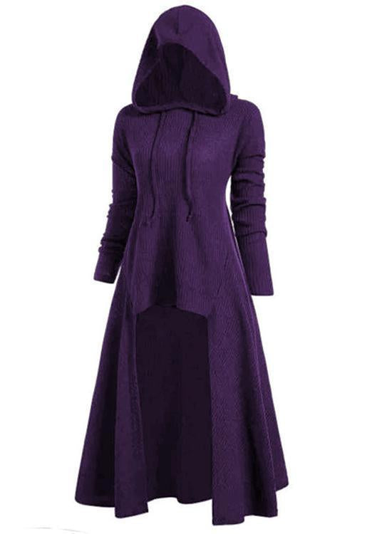 Hooded High Low Drop Shoulder Longline Sweater