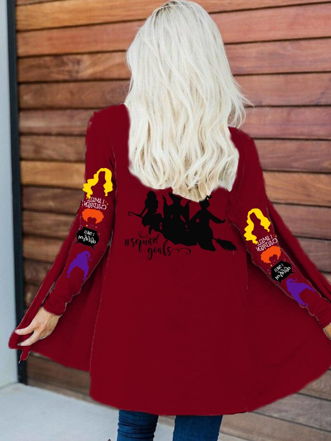 Fashion Print Long-Sleeve Cardigan