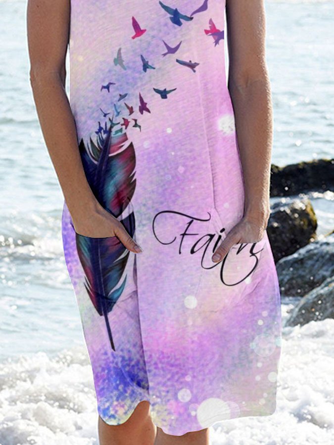 Faith Print Sleeveless Dress