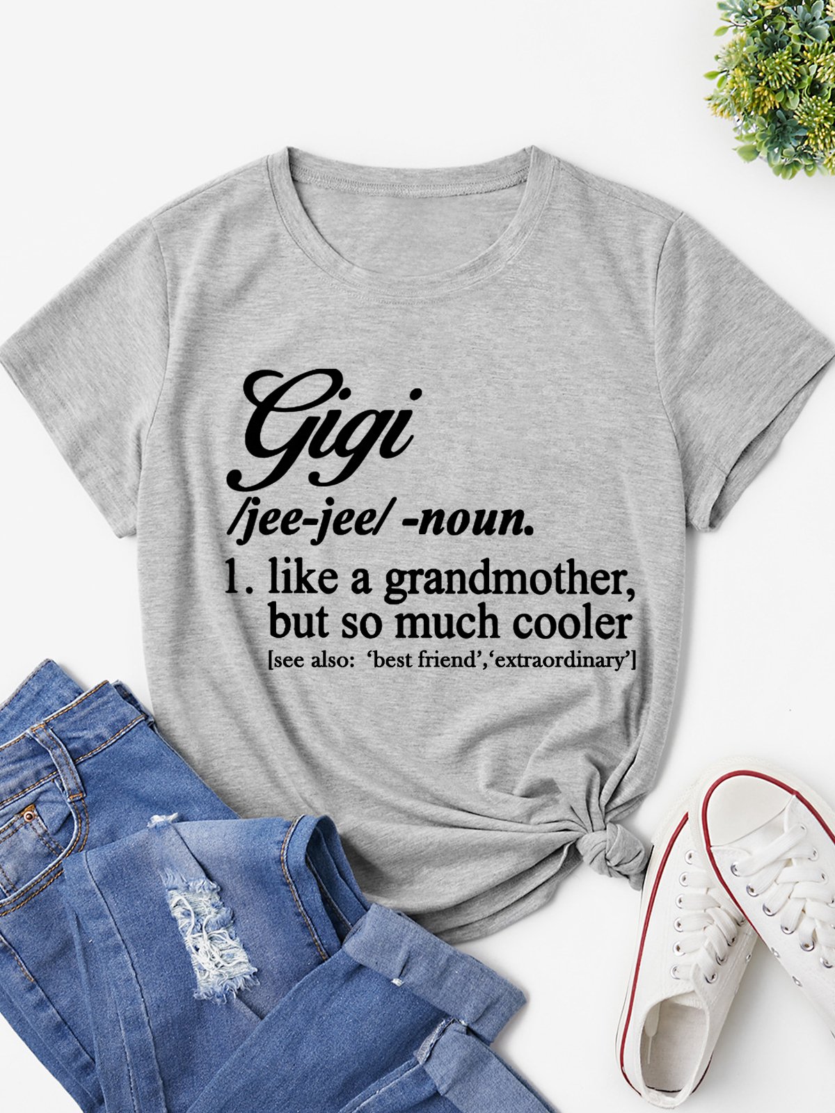 Women's Gigi Like A Grandmother But So Much Cooler Funny Graphic Cotton Tee