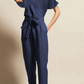 Short sleeves Belted Jumpsuit