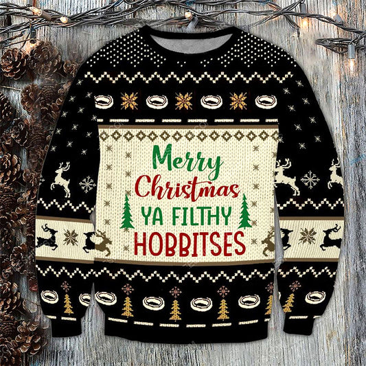 Merry Christmas You Filthy Hobbitses Ugly Sweatshirt