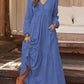 Women's Vintage Cotton Linen Long Sleeve Dress
