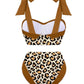 Fashion Leopard Colorblock Print Swimsuit Set